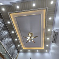 Trần Giật Cấp Màu Gỗ Nhạt