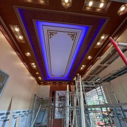 Trần Giật 3 Cấp Lam Sóng Máng Đèn