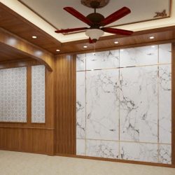 Ốp Tường Nano HD Mẫu Tranh Tráng Gương Chỉ Nhôm Vàng