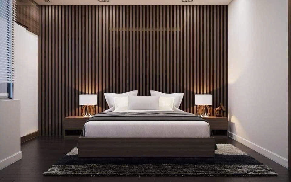 Ốp Tường Lam Sóng Phòng Ngủ